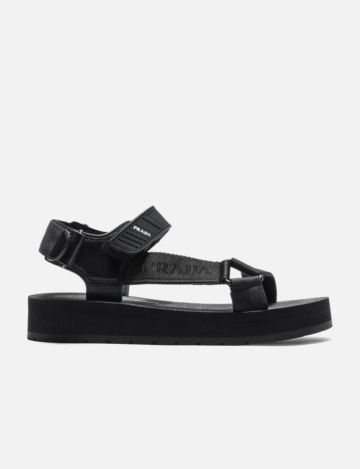 Logo Strap Platform Sandals by PRADA