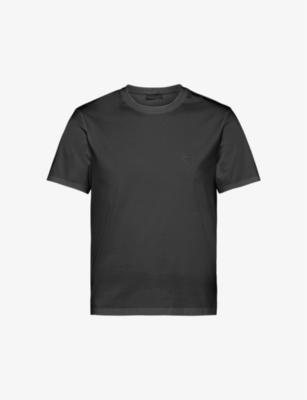 Logo-embroidered slim-fit stretch-cotton T-shirt by PRADA