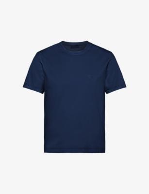 Logo-embroidered slim-fit stretch-cotton T-shirt by PRADA