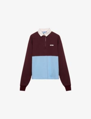 Long-Sleeve Cotton-Fleece Cotton Polo Shirt by PRADA