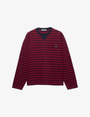 Long-Sleeve Stripe Cotton-Jersey T-Shirt by PRADA