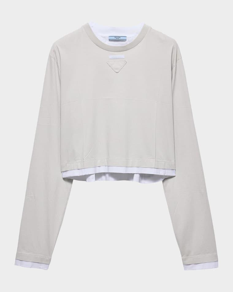Long-Sleeved Cotton Jersey T-Shirt by PRADA