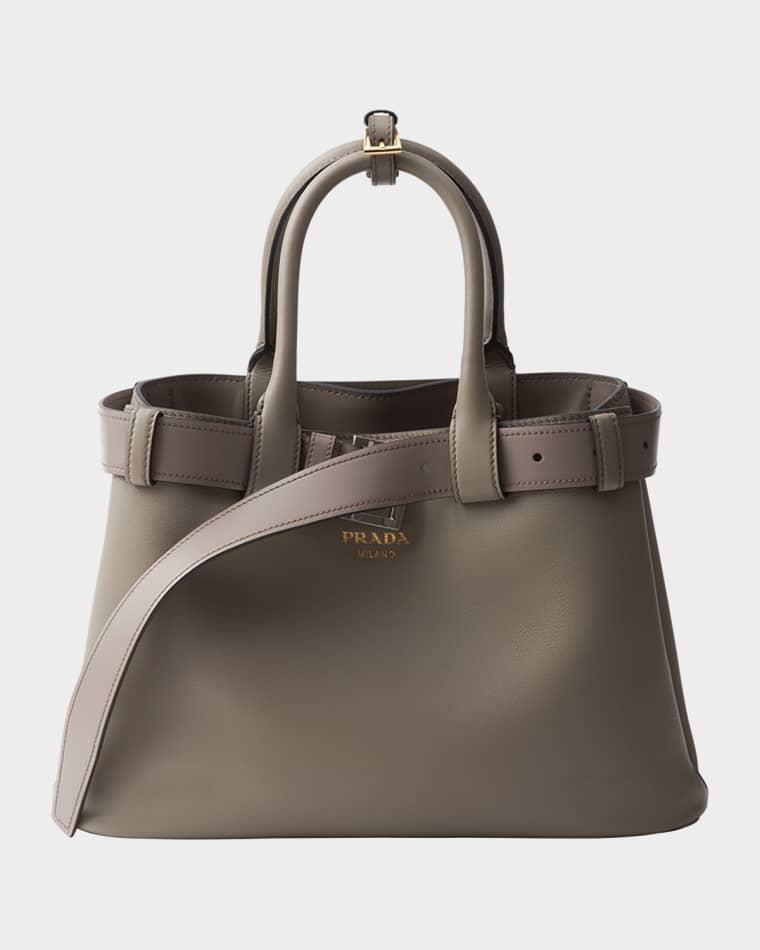 Medium Grain Leather Top-Handle Bag by PRADA