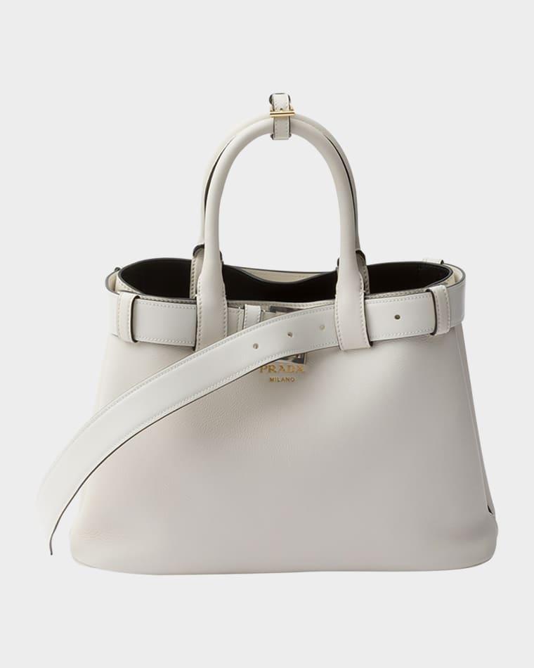 Medium Grain Leather Top-Handle Bag by PRADA