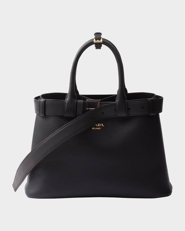Medium Grain Leather Top-Handle Bag by PRADA