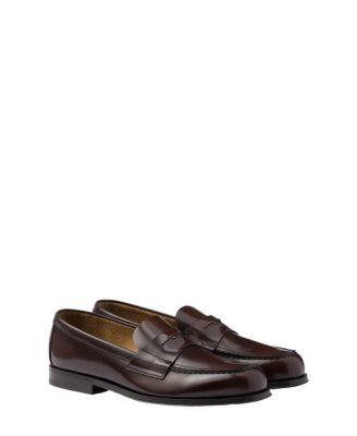Men's Brushed Leather Loafers by PRADA