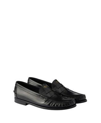 Men's Brushed Leather Loafers by PRADA