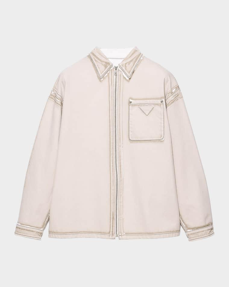 Men's Bull Denim Zipper Shirt by PRADA