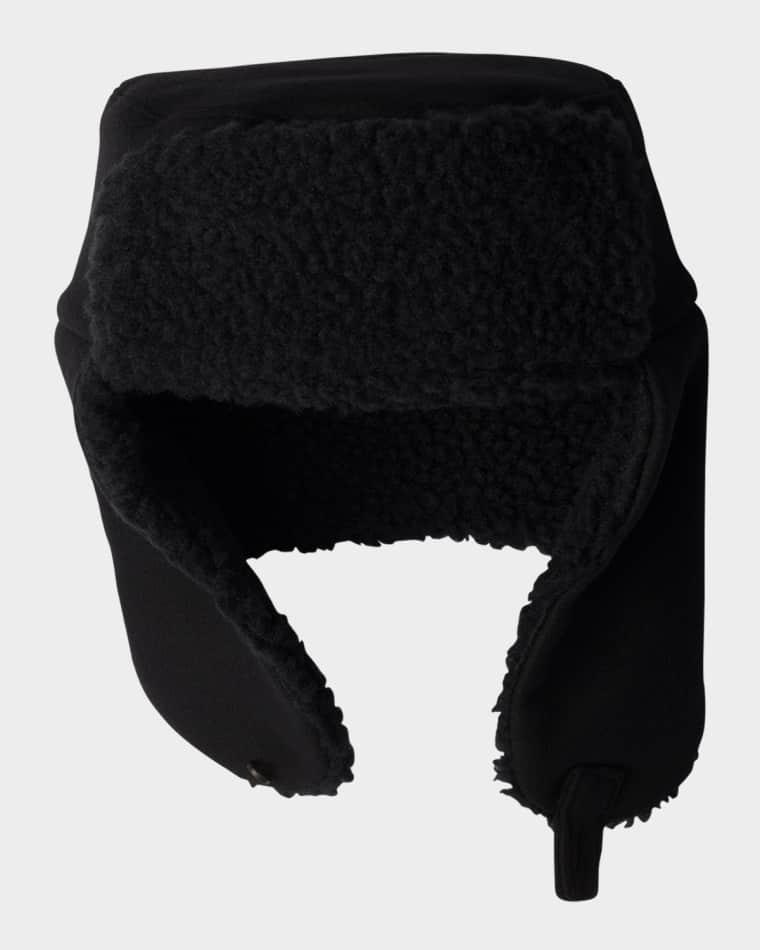 Men's Cloth Trapper Hat With Fleece Lining by PRADA