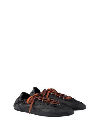 Men's Collapse Antiqued Nappa Leather Sneakers With Hooks by PRADA