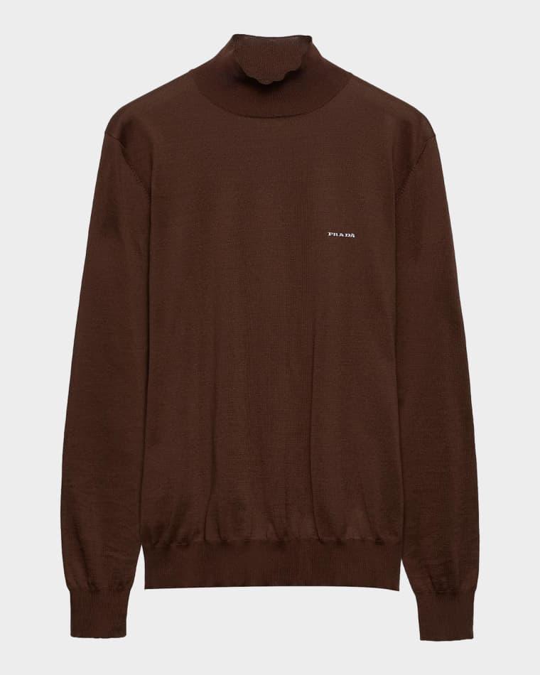 Men's  Cotton Mock Turtleneck Sweater by PRADA