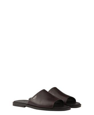 Men's Leather Slides by PRADA
