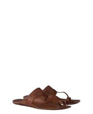 Men's Made In India X Inspired By Kolhapuri Chappal Leather Sandals by PRADA