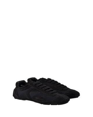 Men's Montecarlo Re-Edition 2005 Suede And Mesh Sneakers by PRADA