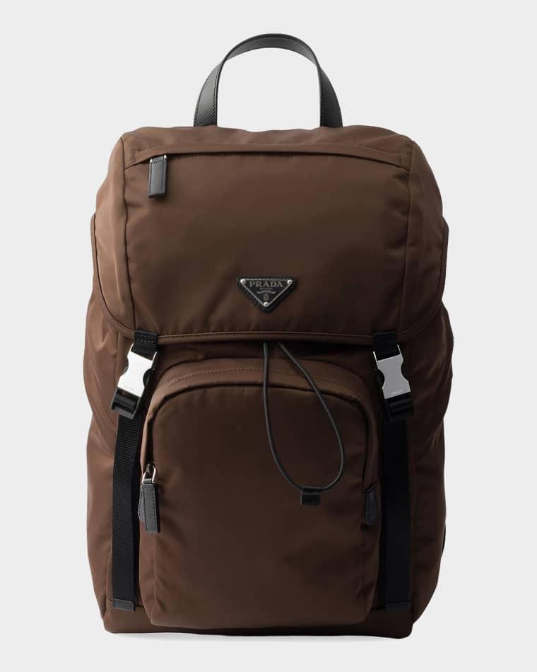 Men's Padded Re-Nylon Logo Backpack by PRADA