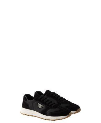 Men's Prax Suede And Re-Nylon Sneakers by PRADA
