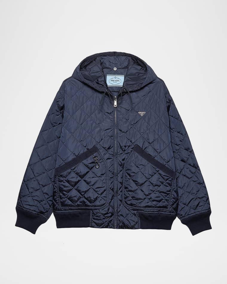 Men's Re-Nylon Blouson Jacket with Hood by PRADA