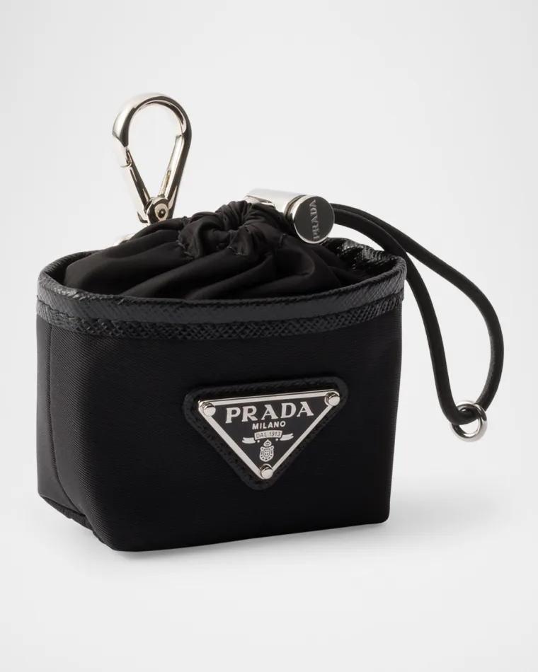 Men's Re-Nylon Mini Pouch Bag Charm by PRADA