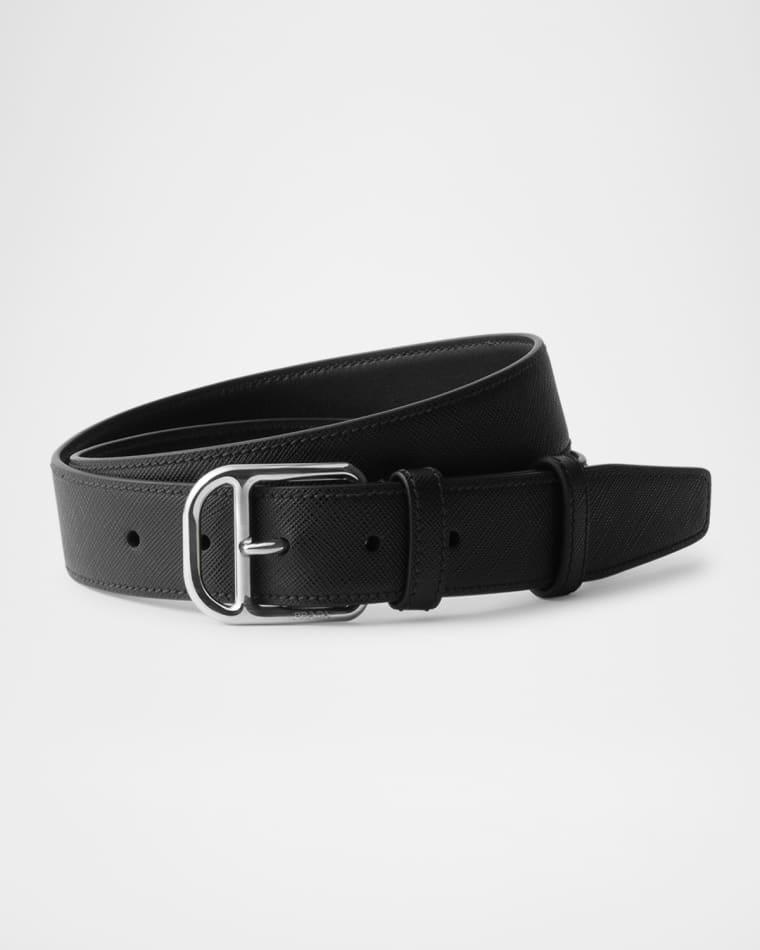 Men's Saffiano Leather Belt by PRADA