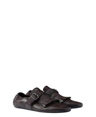 Men's Shuffle Fringed Monk Strap Shoes by PRADA