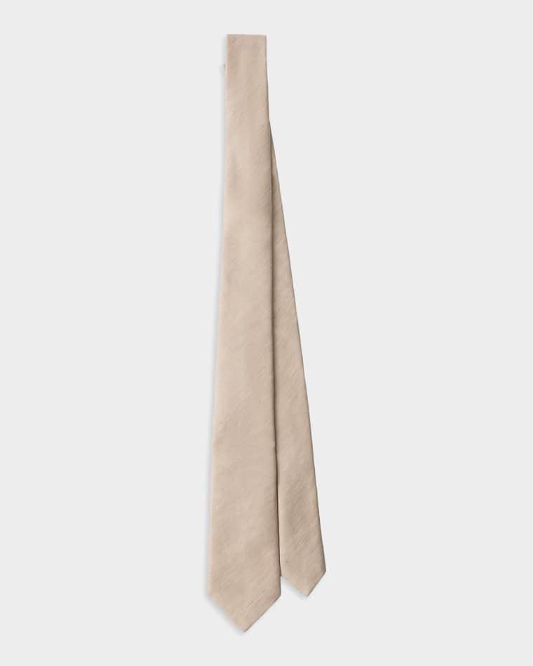 Men's  Silk And Linen Tie by PRADA