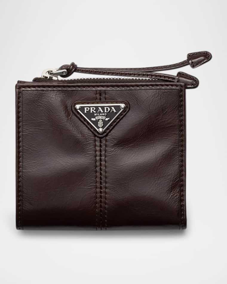 Men's Small Bifold Leather Wallet by PRADA