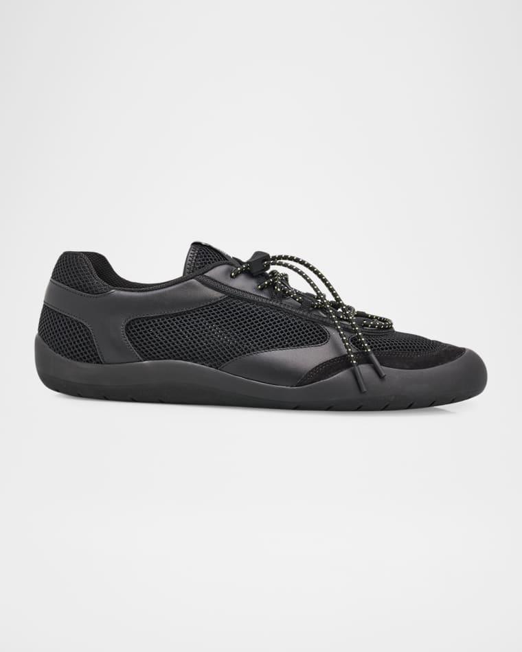 Men's Speedrock Leather & Mesh Fabric Sneakers by PRADA