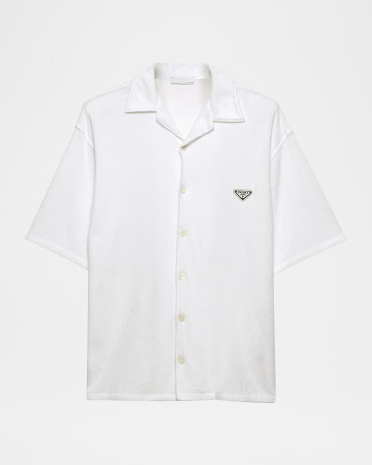 Men's Spugna Terry Bowling Shirt by PRADA
