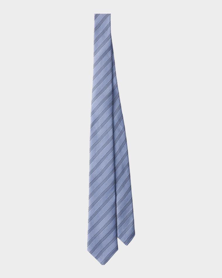 Men's Striped Linen-Blend Tie by PRADA
