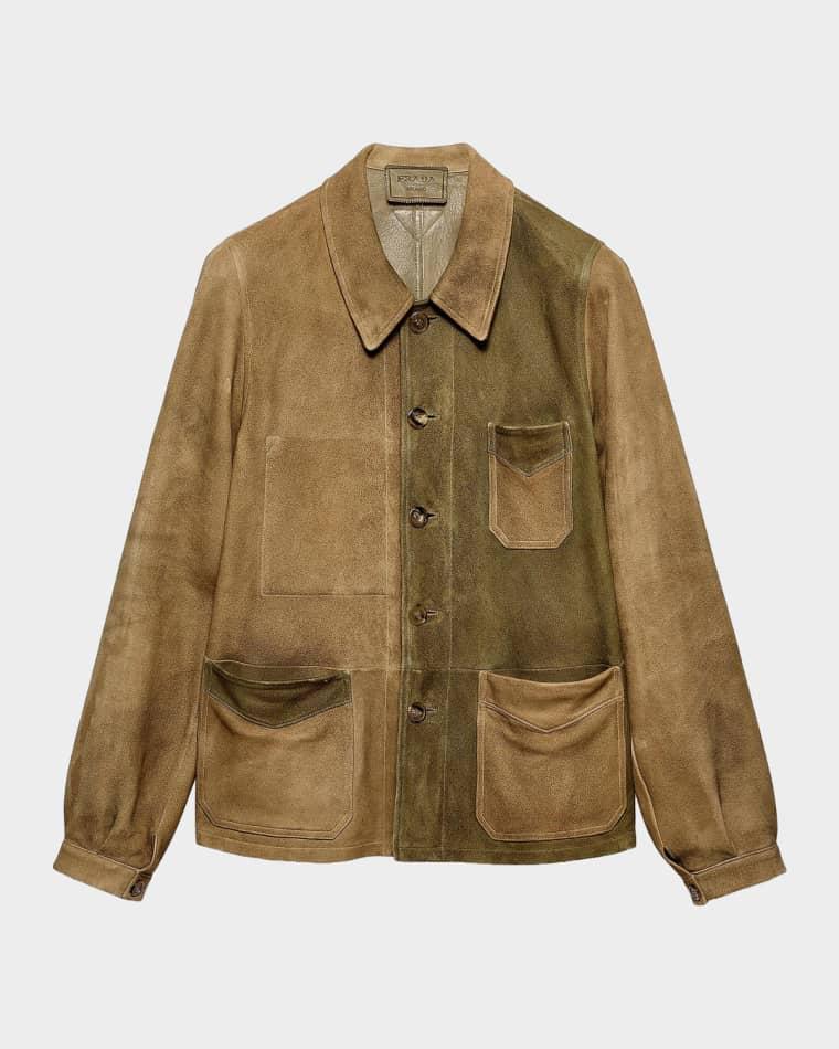Men's  Suede Blouson Jacket by PRADA
