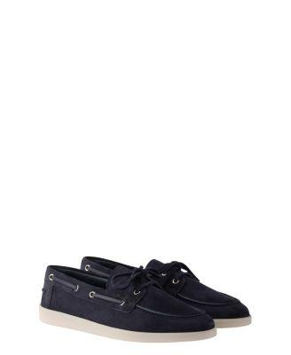 Men's Suede Boat Shoes With Laces by PRADA