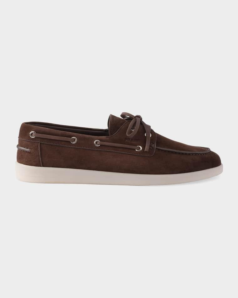 Men's Suede Boat Shoes by PRADA