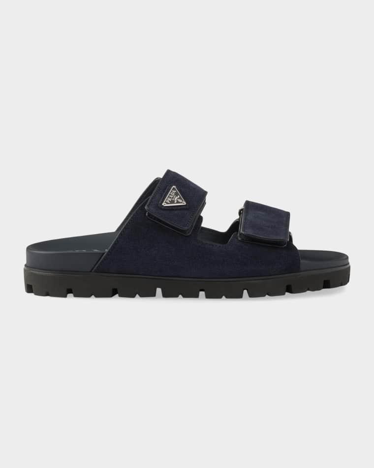 Men's Suede Double-Strap Sandals by PRADA