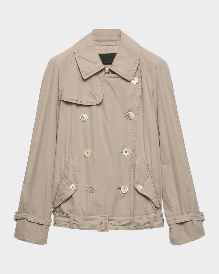 Men's Technical Cotton Trench Jacket by PRADA