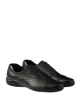 Men's Toblach Laced Leather Shoes by PRADA
