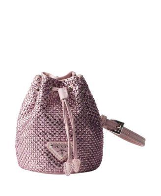 Mini Icon Satin And Crystals Keychain Charm by PRADA