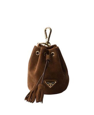 Mini Icon Suede Keychain Charm by PRADA