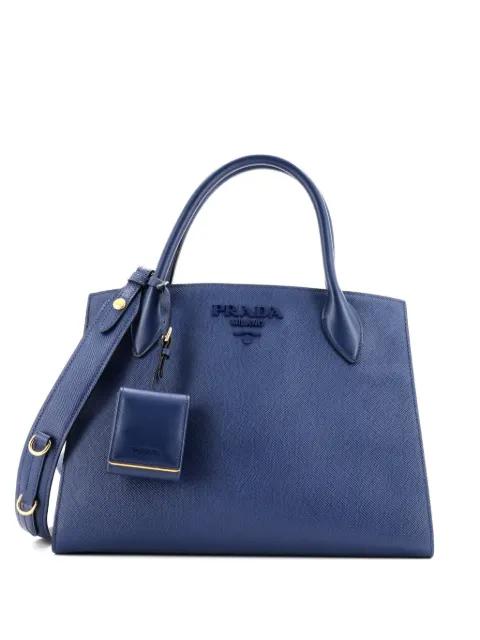 Monochrome Saffiano with City Calf Medium tote bag by PRADA 