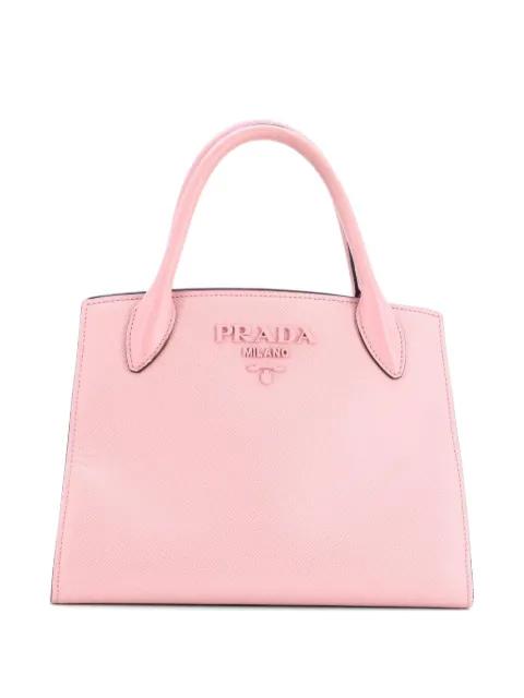 Monochrome Saffiano with City Calf Small tote bag by PRADA 