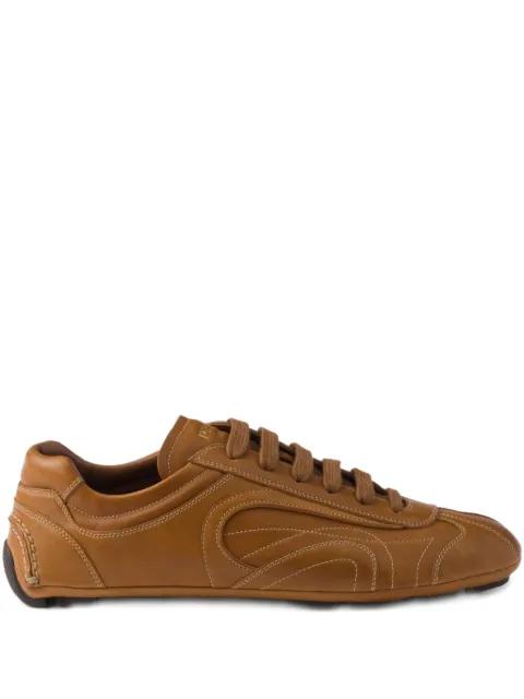Montecarlo Re-Edition 2005 leather lace-up sneakers by PRADA