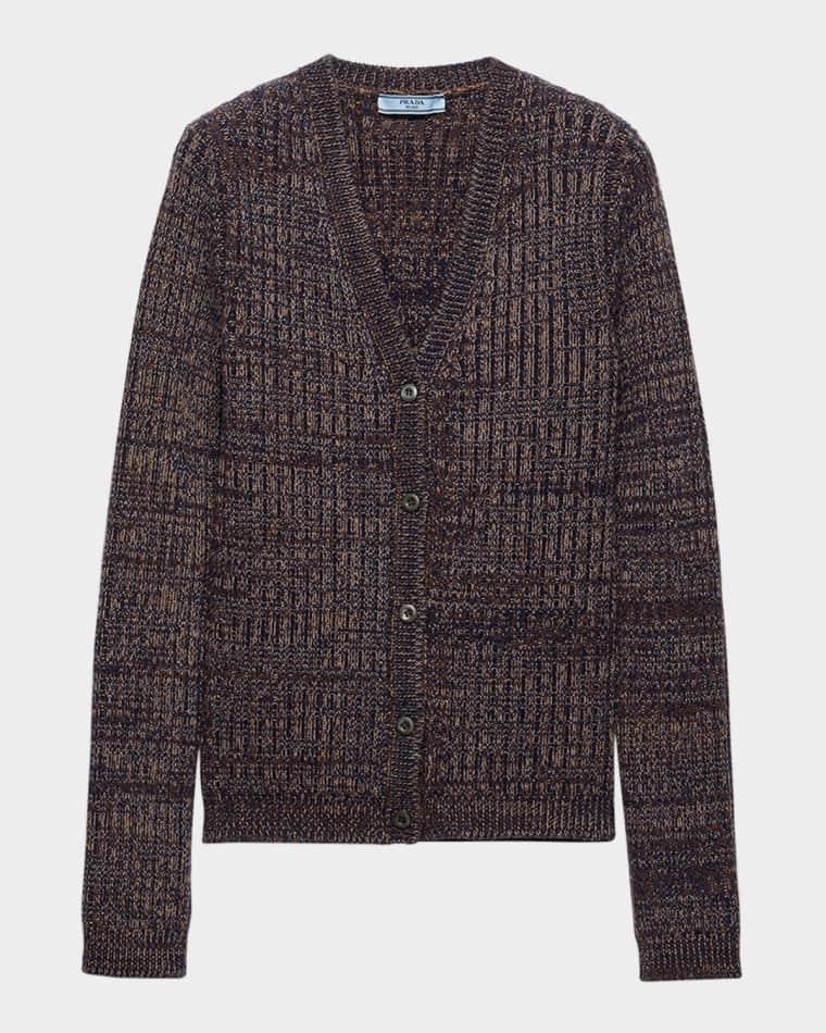 Moulin Wool V-Neck Cardigan by PRADA