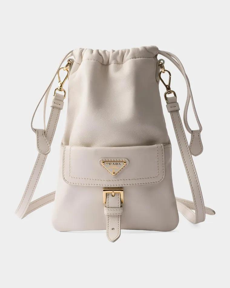 Nappa Leather Drawstring Pouch by PRADA
