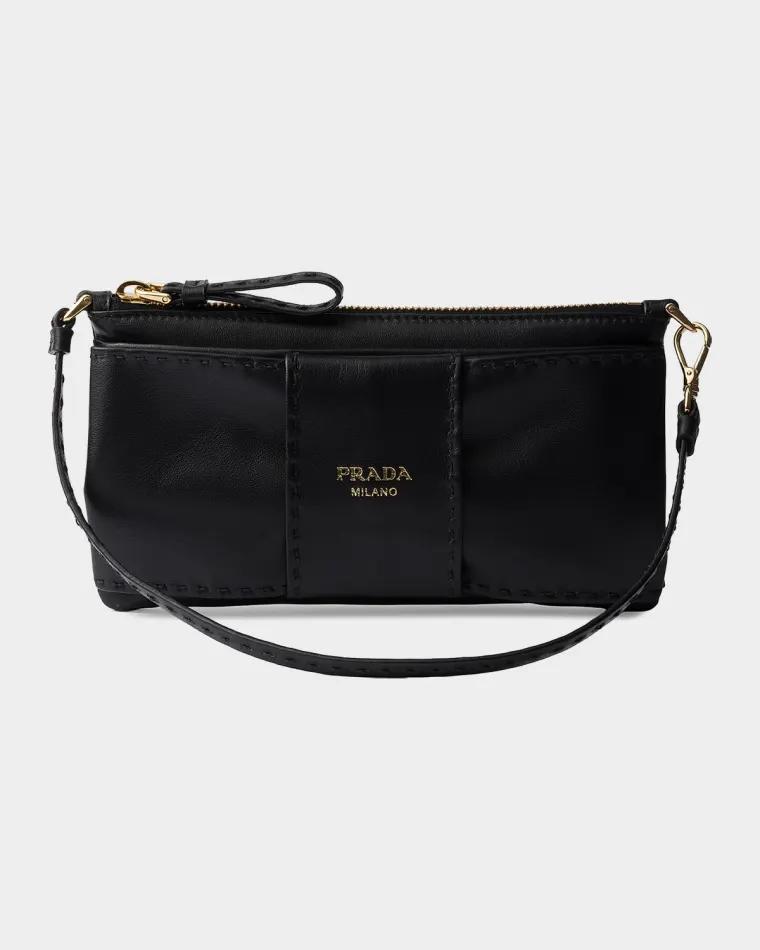 Nappa Leather Zipper Pouch by PRADA