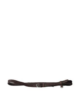 Narrow Braided Leather Belt by PRADA