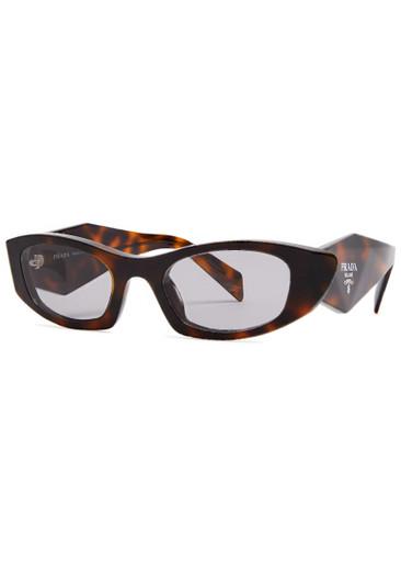 Narrow oval-frame sunglasses by PRADA