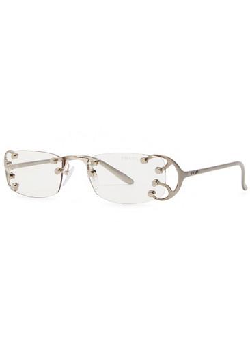 Narrow rimless sunglasses by PRADA