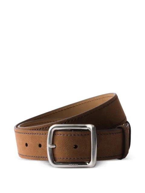 Nubuck leather belt by PRADA