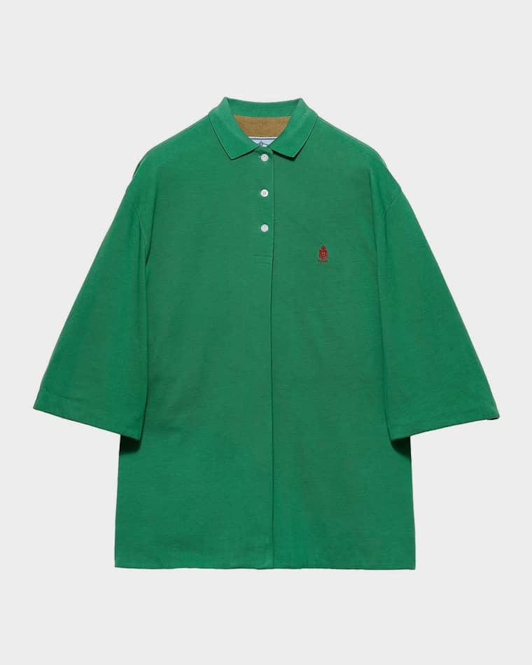 Old Pique Logo Cotton Blouson Jacket by PRADA