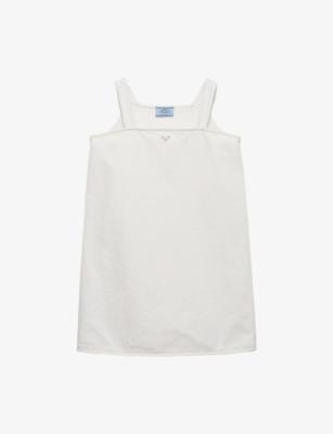 Old Square-Neck Denim Mini Dress by PRADA