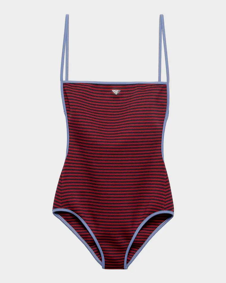 One-Piece Interlock Jersey Swimsuit by PRADA
